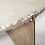 Reinhold White/Gold 49" Round Marble Top Metal Base Coffee Table - Ornate Home