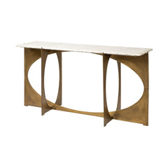 Reinhold White/Gold Marble Top Metal Base Console Table - Ornate Home