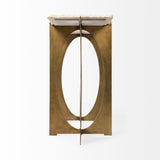 Reinhold White/Gold Marble Top Metal Base Console Table - Ornate Home