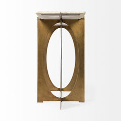 Reinhold White/Gold Marble Top Metal Base Console Table - Ornate Home