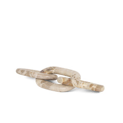 Reinir Beige Marble Chain Link Decorative Object - Ornate Home