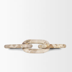 Reinir Beige Marble Chain Link Decorative Object - Ornate Home