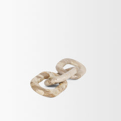 Reinir Beige Marble Chain Link Decorative Object - Ornate Home