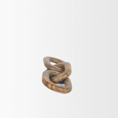 Reinir Red-Brown Marble Chain Link Decorative Object - Ornate Home