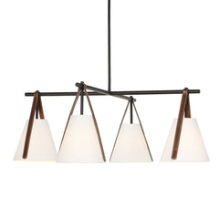 Reins Black Accent Straps 4 Light Chandelier - Ornate Home