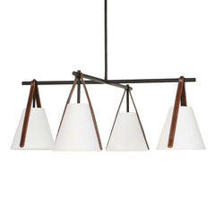 Reins Black Accent Straps 4 Light Chandelier - Ornate Home