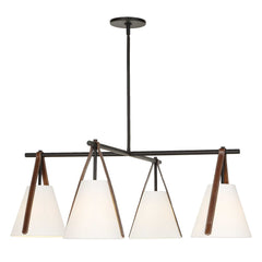 Reins Black Accent Straps 4 Light Chandelier - Ornate Home