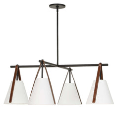 Reins Black Accent Straps 4 Light Chandelier - Ornate Home