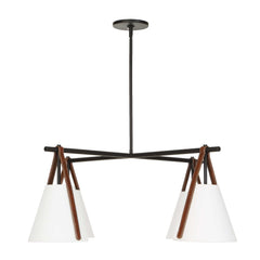 Reins Black Accent Straps 4 Light Chandelier - Ornate Home