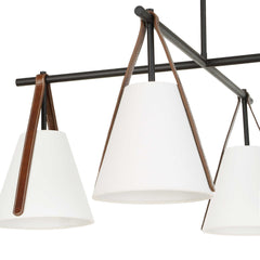 Reins Black Accent Straps 4 Light Chandelier - Ornate Home