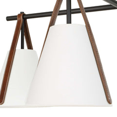 Reins Black Accent Straps 4 Light Chandelier - Ornate Home