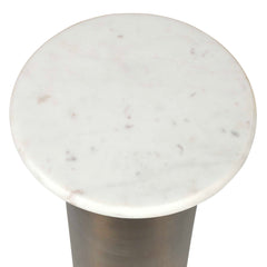 Reiss Brass/White Marble Top Indoor-Outdoor Drink Table - Ornate Home