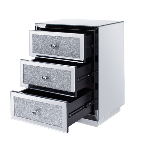 Rekha Mirrored & Faux Crystals Accent Table - Ornate Home