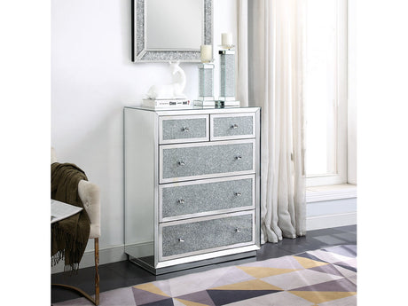 Rekha Mirrored & Faux Crystals Chest - Ornate Home