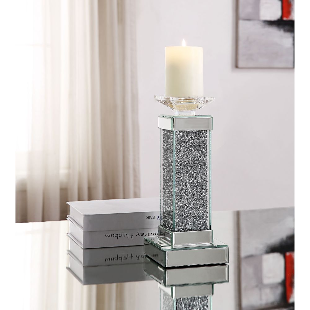 Rekha Mirrored/Faux Diamonds Candle Holder (Set of 2) - Ornate Home