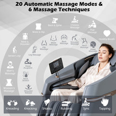 Relaxation 48 - Full Body Zero Gravity Massage Chair SL Track Recliner with Touch Screen - Ornate Home