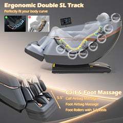Relaxation 48 - Full Body Zero Gravity Massage Chair SL Track Recliner with Touch Screen - Ornate Home