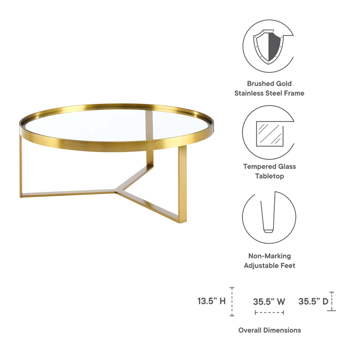 Relay Gold Coffee Table - Ornate Home
