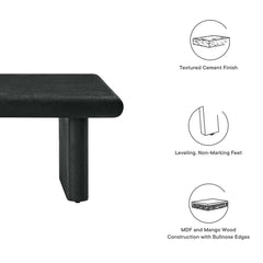 Relic Black Concrete Textured Coffee Table - Ornate Home