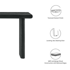 Relic Black Concrete Textured Console Table - Ornate Home