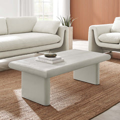 Relic White Concrete Textured Coffee Table - Ornate Home