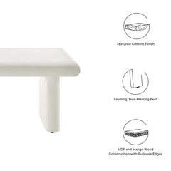 Relic White Concrete Textured Coffee Table - Ornate Home