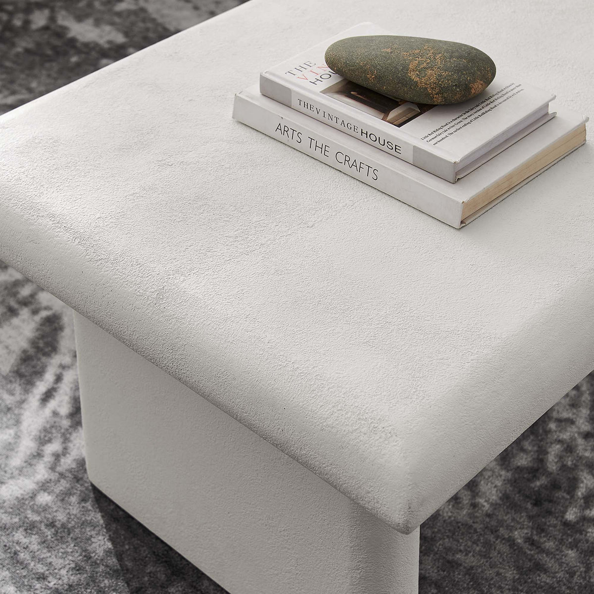 Relic White Concrete Textured Coffee Table - Ornate Home