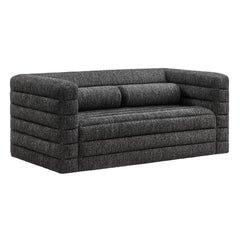 Relle Charcoal Channel Tufted Boucle Upholstered Loveseat - Ornate Home