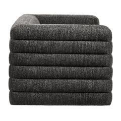 Relle Charcoal Channel Tufted Boucle Upholstered Loveseat - Ornate Home