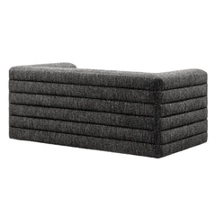 Relle Charcoal Channel Tufted Boucle Upholstered Loveseat - Ornate Home