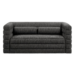 Relle Charcoal Channel Tufted Boucle Upholstered Loveseat - Ornate Home