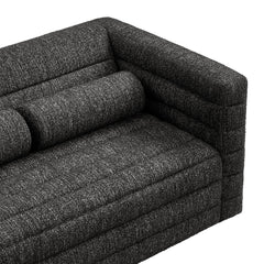 Relle Charcoal Channel Tufted Boucle Upholstered Loveseat - Ornate Home