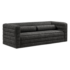 Relle Charcoal Channel Tufted Boucle Upholstered Sofa - Ornate Home