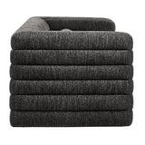 Relle Charcoal Channel Tufted Boucle Upholstered Sofa - Ornate Home