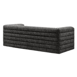Relle Charcoal Channel Tufted Boucle Upholstered Sofa - Ornate Home
