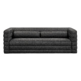 Relle Charcoal Channel Tufted Boucle Upholstered Sofa - Ornate Home