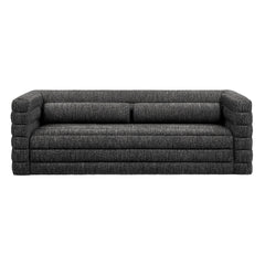 Relle Charcoal Channel Tufted Boucle Upholstered Sofa - Ornate Home