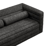 Relle Charcoal Channel Tufted Boucle Upholstered Sofa - Ornate Home