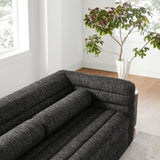 Relle Charcoal Channel Tufted Boucle Upholstered Sofa - Ornate Home
