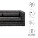 Relle Charcoal Channel Tufted Boucle Upholstered Sofa - Ornate Home
