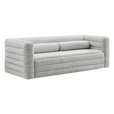 Relle Newsprint Channel Tufted Boucle Upholstered Sofa - Ornate Home