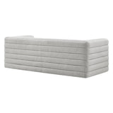 Relle Newsprint Channel Tufted Boucle Upholstered Sofa - Ornate Home