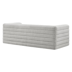 Relle Newsprint Channel Tufted Boucle Upholstered Sofa - Ornate Home