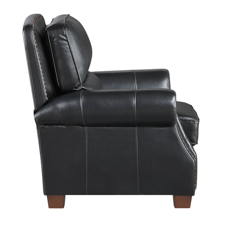 Remington Black Push Back Reclining Chair - Ornate Home