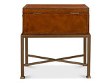 Remington Brown Leather Box On Stand - Ornate Home