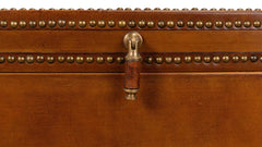 Remington Brown Leather Box On Stand - Ornate Home