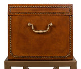 Remington Brown Leather Box On Stand - Ornate Home