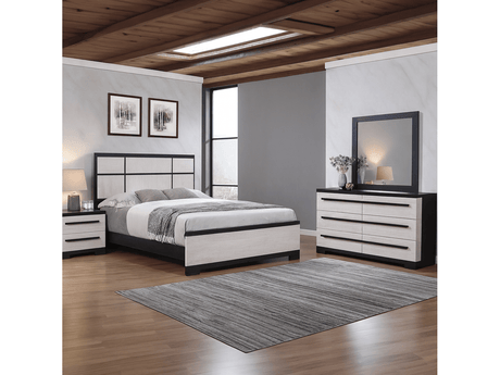 Remington Chalk/Ebony Panel Bedroom Set - Ornate Home