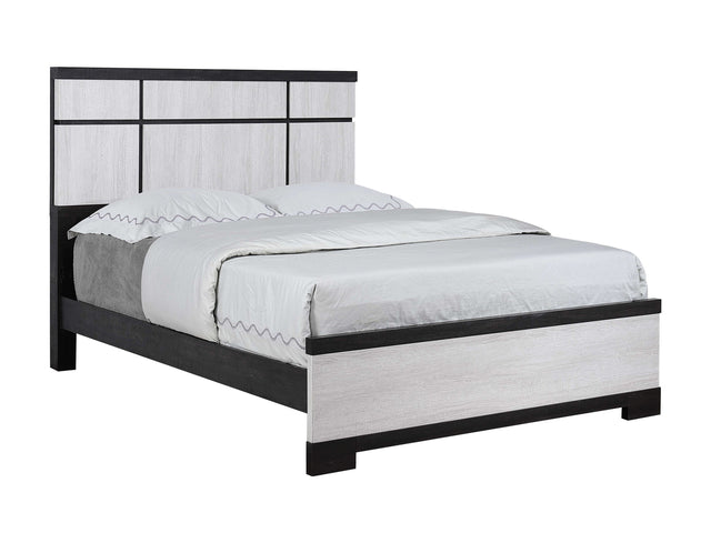 Remington Chalk/Ebony Queen Panel Bed - Ornate Home