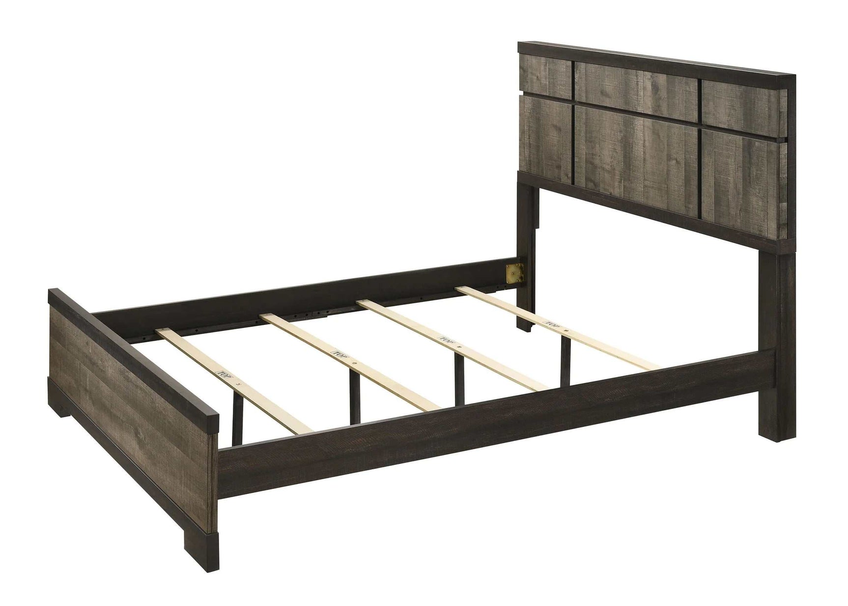 Remington Rustic Gray & Dark Ebony King Bed - Ornate Home